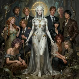 award winning art by mark riddick, wlop, wallpaperflare, houdini, vfx, james gurney, dan luvisi, audrey kawasaki, tim hildebrandt, liam wong, aoi ogata, mao hamaguchi, thomas kinkade, ernst haeckel, very detailed 8 k illustration of a beautiful cyborg oracle, concept art