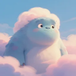 soft pleasing - palette friendly colossal monster, close - up, pleasing palette, undulating nebulous clouds, adorable, friendly, dyllic cumulonimbus still from fantasia pastel from fantasia ( 1 9 4 1 )