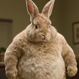 film still of dwayne johnson as a large rabbit dwayne johnson hybrid in the movie big chungus returns. photographic, photography.