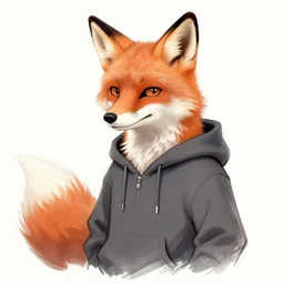 a sketch art of anthropomorphic fox wearing a hoodie, artstation, digital art, oc commission