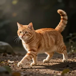 ginger cat in mid action