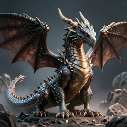 a dragon with alien mutations, octane render, 3D