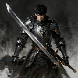 a knight with a large sword, digital painting masterpiece by kentaro miura, inspired by berserk