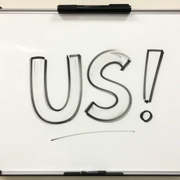 a whiteboard sketch of us! ( 2 0 1 9 ), marker pen, black on white