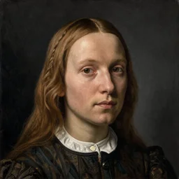 a portrait a very ordinary person, by Rogier van der Weyden, facing front, oil painting, anatomically correct, beautiful perfect face, sharp focus, Highly Detailed, Cinematic Lighting, 8k, HD
