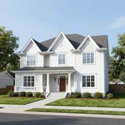 American suburban house, design in architectural style of Cossack Baroque
