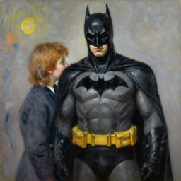 batman by jeffrey smith and claude monet, oil on canvas