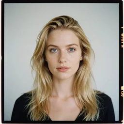 kodak portra 400, photo portrait of a beautiful blonde woman, hassemblad,medium format,