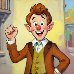 greg manchess portrait of dobby the house elf cheering joy, organic painting, sunny day, matte painting, bold shapes, hard edges, street art, trending on artstation, by huang guangjian, gil elvgren, ruan jia, randy vargas, greg rutkowski