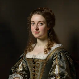 woman in baroque dress. by william henry hunt