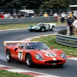 1 9 7 0 le mans race car scene colour photo by weegee, vibrant colours, action shot