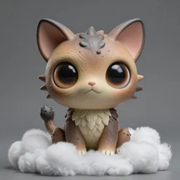 cute animal creature toy, in clouds, big eyes, portrait by greg hildebrandt, studio lighting, muted colors, by terry richardson, by frank frazetta, extreme detail, reflections, trending on artstation, 8 k