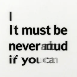 it must be never ending, comprehend if you can