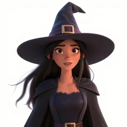 witch in a white background pixar style