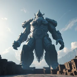 the giant titan atlas holding up the sky, style artstation, style greg rutkowsk, octane render, unreal engine 6, epic game graphics, fantasy, ciberpunk, conceptual art, ray tracing