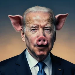 potrait of joe biden with the face of a pig, by zdzislaw beksinski, by dariusz zawadzki, by wayne barlowe, gothic, surrealism, cosmic horror, lovecraftian, cold hue's, warm tone gradient background, concept art, beautiful composition