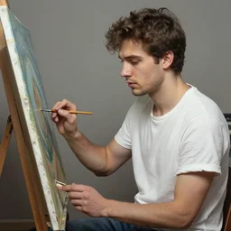 attractive male, painting by artem chebokha