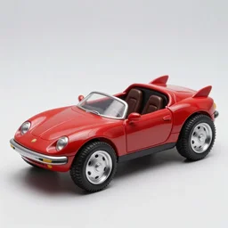1970s red sporty electric flying hovercar 35mm 8k product photo
