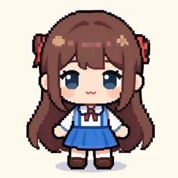 8bit cute anime girl pixel art