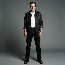 full body photograph of nicolas cage in 1 9 9 9 young handsome thin face detail hd 8 k