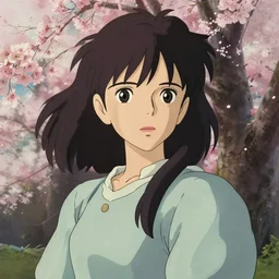 anime girl, cherry blossom trees backdrop, art by studio ghibli and ilya kuvshinov, portrait, intricate, cinematic lighting, highly detailed, digital painting, trending on pixiv fanbox, trending on artstation, concept art, sharp focus, illustration art by artgerm and greg rutkowski and alphonse mucha