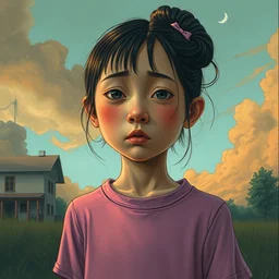 sad filipino girl, by simon stalenhag and rj palmer, anato finnstark