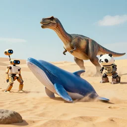 🐋 as 🤖 as 🐼 as 🦕 as 👽, desert photography