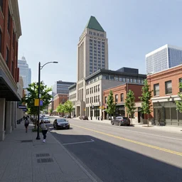 render of google street view downtown Winnipeg, Highly Detailed, Unreal engine 5, HD, 8k, GTX 3090