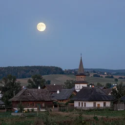 a 1 9 th century hungarian village. atmoshperical, full moon, natural lighting, soft focus, landscape by munkacsi, csok istvan, barabas miklos and hollosy simon, trending on artstation, pinterest, louvre