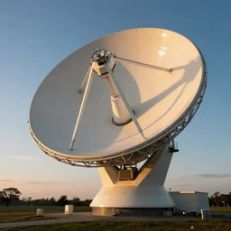 Jodrell Bank radio telescope dish at sunset
