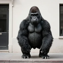jetpack gorilla, street photography, by caravaggio