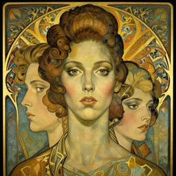 a streamline moderne, ( art nouveau ), ( ( dieselpunk ) ), multi - racial portrait in the style of charlie bowater, and in the style of donato giancola, and in the style of charles dulac. intelligent, expressive eyes. symmetry, ultrasharp focus, dramatic lighting, semirealism, intricate symmetrical ultrafine background detail.