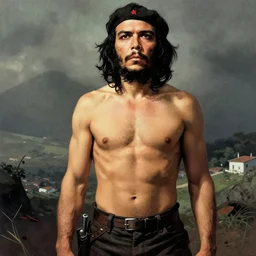 che guevara by harumi hironaka, illustration, in the style of guerrillero heroico, accurate anatomy, smooth