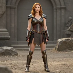 full body  photograph of christina hendricks as a amazon warrior.  Extremely detailed. 8k