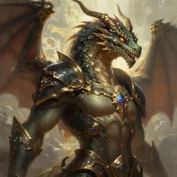 '' Portrait of Weredragon character, league of legends, LOL, fantasy, d&d,  digital painting, artstation, concept art, sharp focus, illustration, art by greg rutkowski and alphonse mucha ''