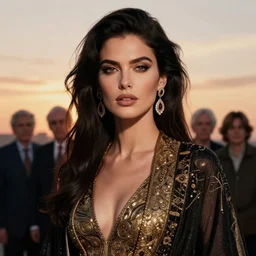 portrait of a stunningly beautiful female empress at sunset, fashion photoshoot, by edward robert hughes, annie leibovitz and steve mccurry, david lazar, jimmy nelsson, breathtaking, 8 k resolution, extremely detailed, beautiful, establishing shot, artistic, hyperrealistic, beautiful face, octane render