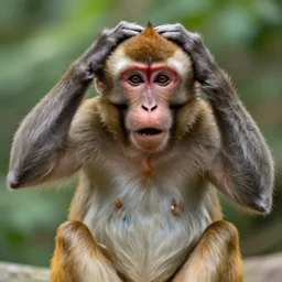a shocked monkey putting arms on its head emoji