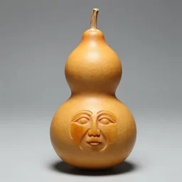 a [ gourd ] carved shaped to look like ( amber heard face ) hybrid intercross