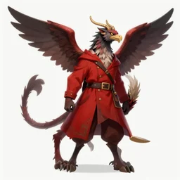 screenshot of a humanoid gryphon bard with a red coat as an enemy in spyro the dragon video game, with playstation 1 graphics, activision blizzard, upscaled to high resolution