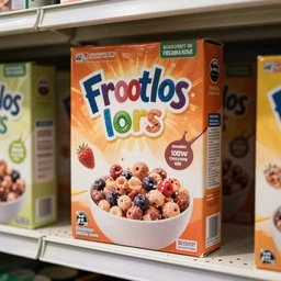 a box of froot loops cereal on a grocery store shelf