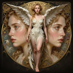 chloe grace moretz barefoot angel, detailed faces, d & d, wet, shiny, fantasy, intricate, elegant, hyper detailed, ultra definition, photoreal, artstation, unreal engine rendered, concept art, smooth, sharp focus, illustration, art by artgerm and greg rutkowski and alphonse mucha and garis edelweiss