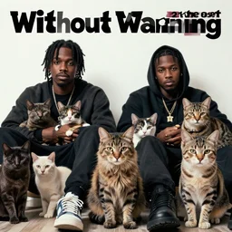 the cover art of without warning by 21 savage offset and metro boomin, but it's cats
