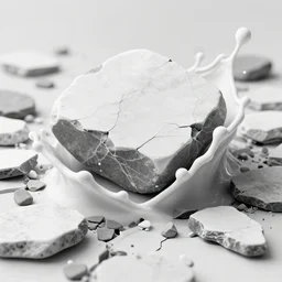 highly detailed beautiful black and white broken stones, artstation, splash, sharp focus, dynamic lighting, elegant, beauty, masterpiece, by riccardo federici, by james jean, illustration, white background, ink draw, paint, pen