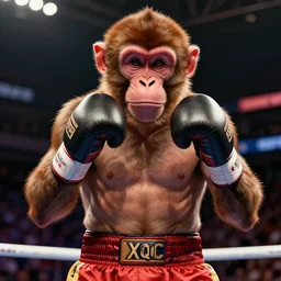 xqc boxing a monkey at Maddison square garden
