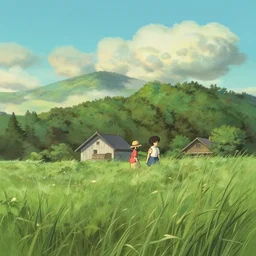 landscape by miyazaki, by pixar