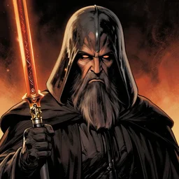 « beautiful comic style portrait of sith lord by greg rutkowski, very detailed »