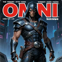 1979 OMNI Magazine Cover of a kenku rogue. in cyberpunk style by Vincent Di Fate