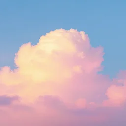 fluffy clouds pink and yellow gradient , aesthetic