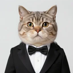 digital art of a cat in a tuxedo