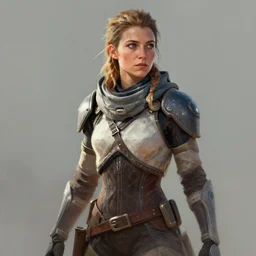 action portrait of mary elizabeth winstead as aloy from horizon zero dawn, digital art, muted colors, visible brushstrokes, by loish